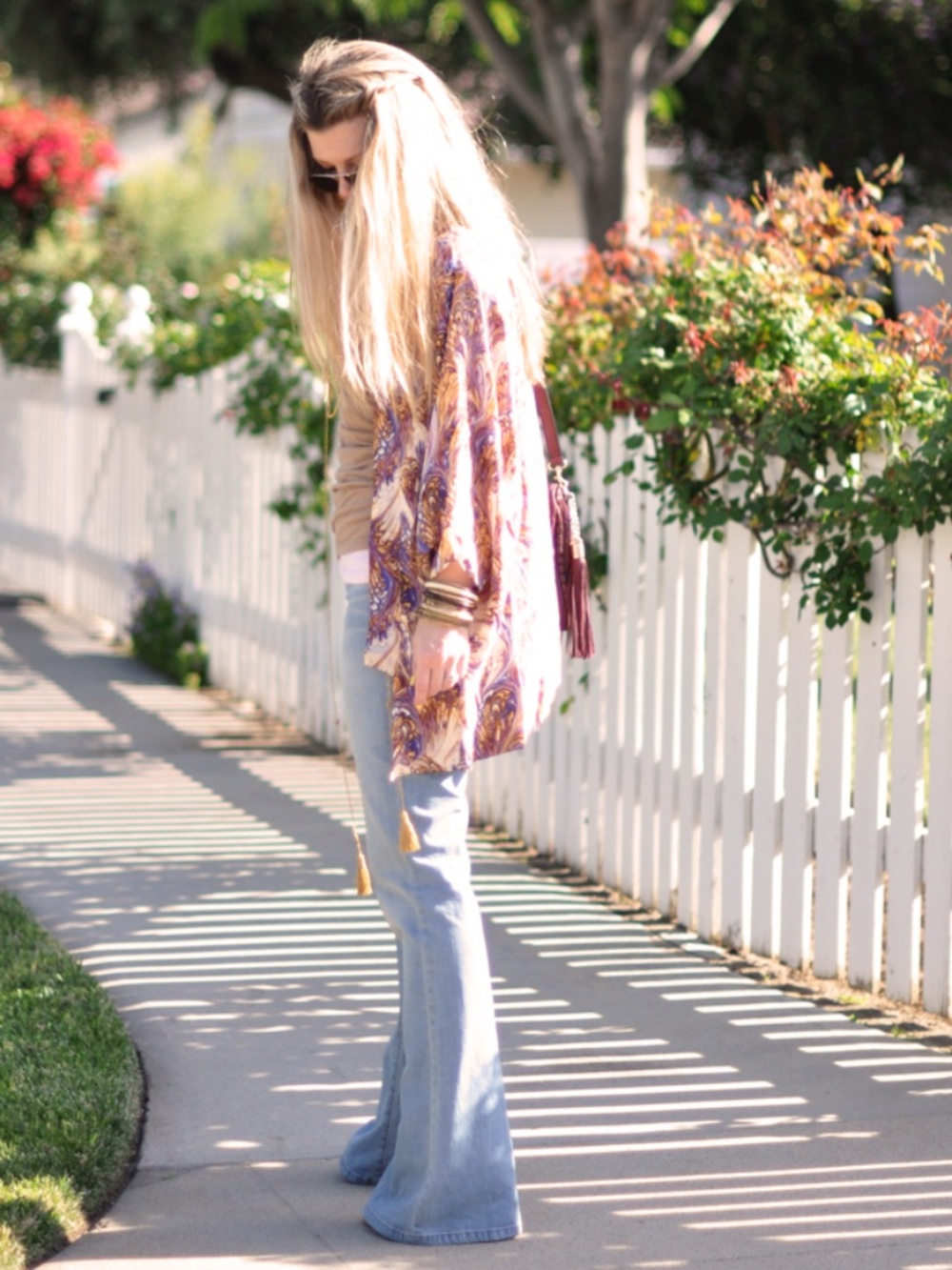 Winter Kate by Nicole Richie Silk Kimono Boho Paisley Jacket Cardigan Robe M